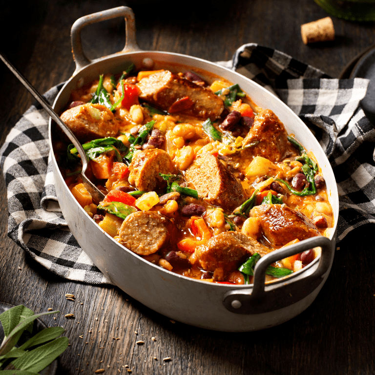Bohneneintopf mit Sensational Bratwurst Bohneneintopf mit sensationeller Wurst
