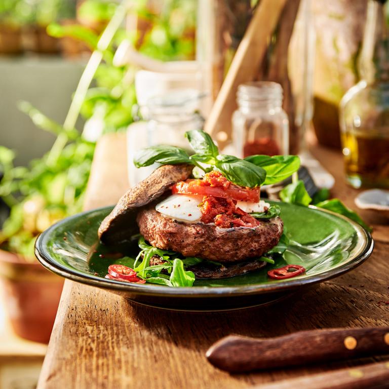 Sensational Portobello Caprese Burger Sensational Portobello Caprese Burger